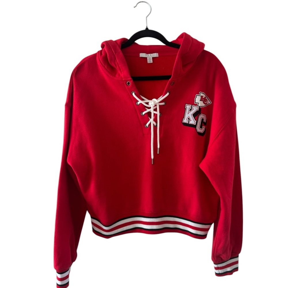NFL Kansas City Chiefs Women Lace-Up Red Hooded Women's Sweatshirt size M